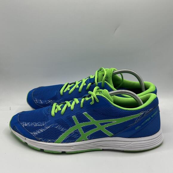 Asics Mens T629N Super Feather Weight Running Shoe Neon Blue & Green Size 11 - Picture 4 of 10